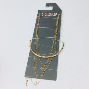 NEW Baublebar Gold Fashion Bar Layered Necklace